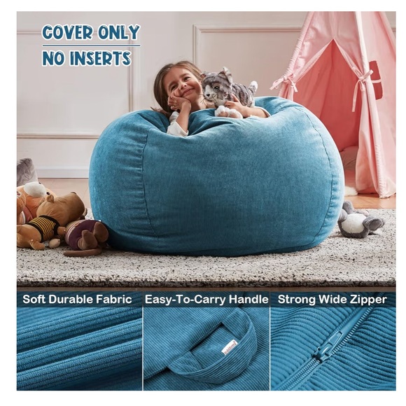 Bean Bag Chair Cover MEDIUM (200L)-BLUE ENCRE - Picture 2 of 11